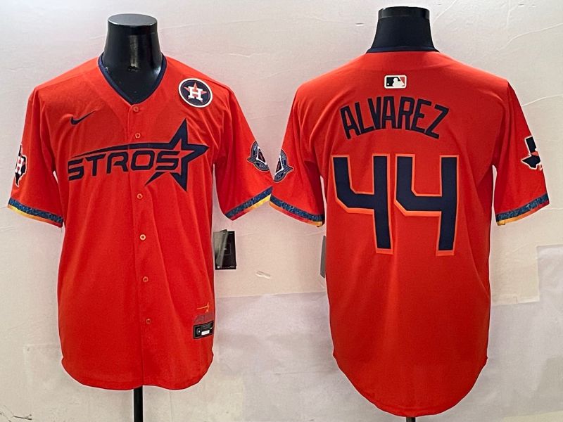 Men Houston Astros #44 Alvarez Orange Fourth generation Joint Name Nike 2025 MLB Jersey style 4->houston astros->MLB Jersey